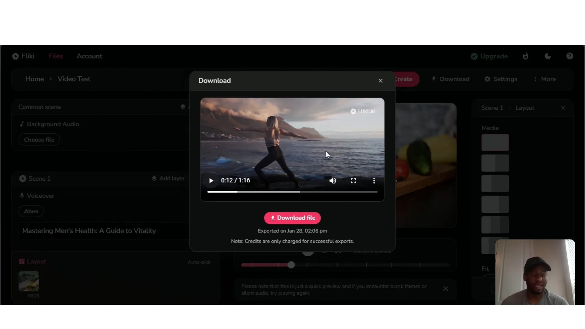 Previewing video with AI voiceover