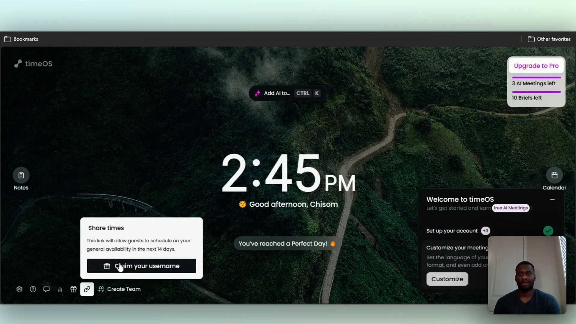Scheduling link feature in TimeOS