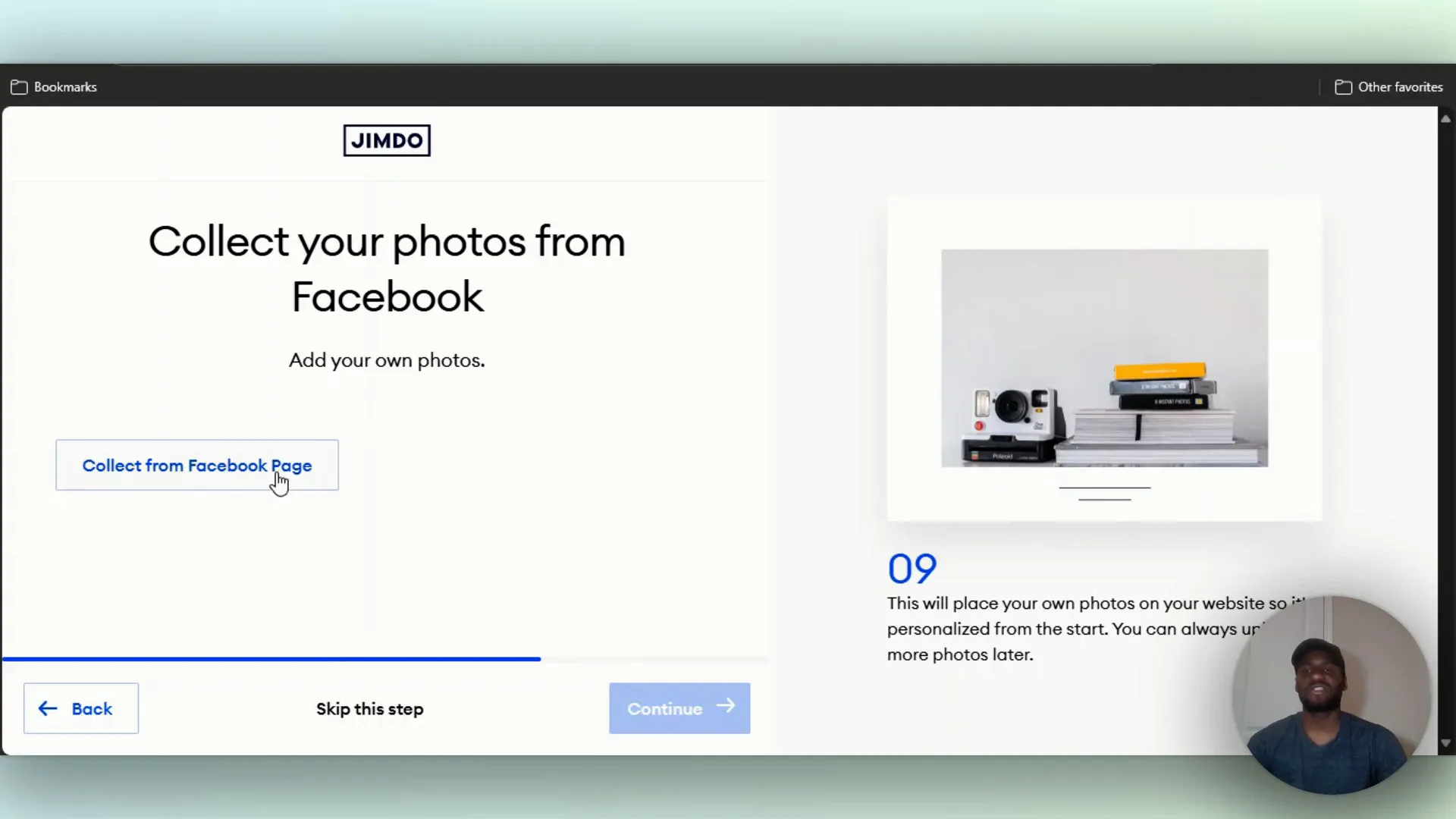 Option to import photos from Facebook during setup