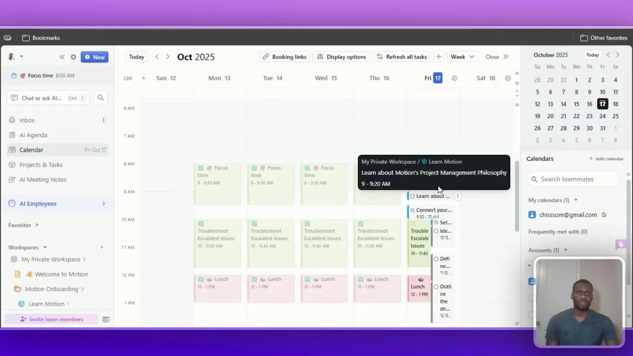 Reclaim AI vs Motion: Which AI-Scheduler Wins? 5 Motion AI calendar filled out with tasks delegated by AI employees