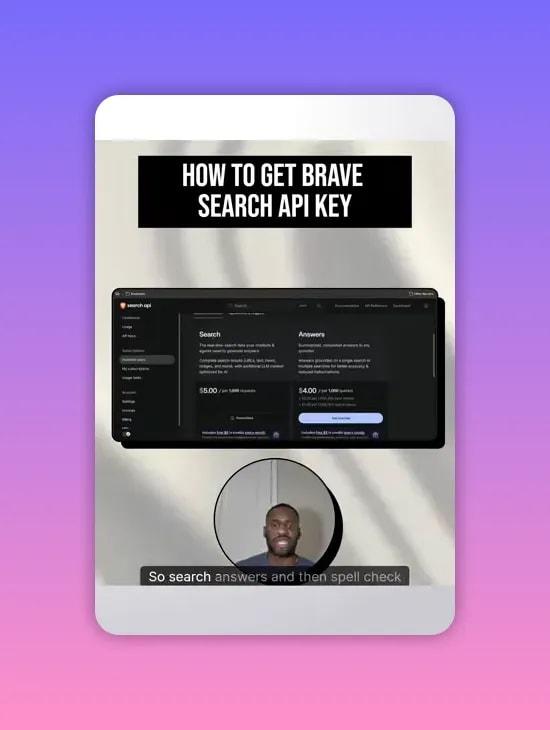 Brave API dashboard subscription plans with Search and Answers pricing