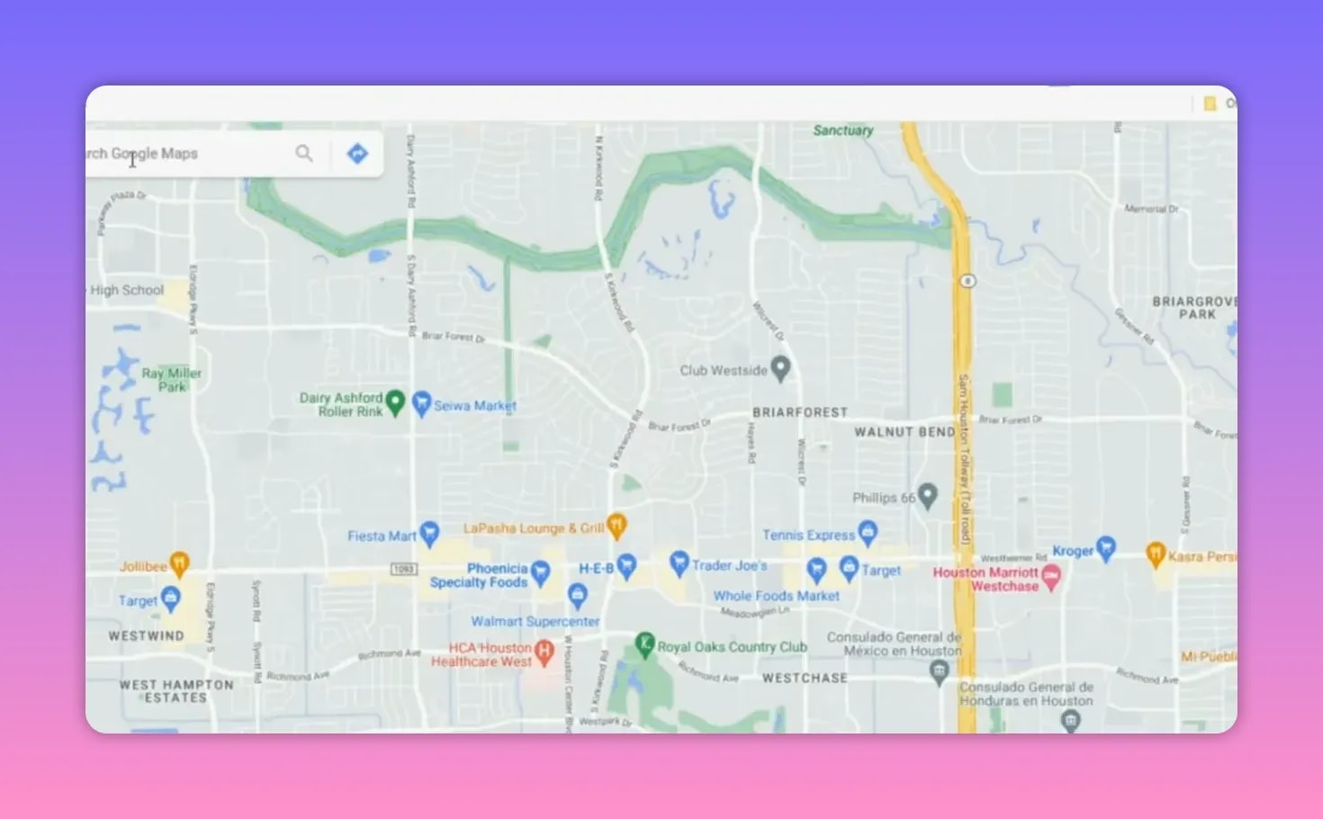 Google Maps view showing a business area for copying geo coordinates