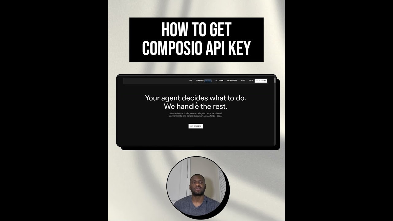How to Get Composio API Key in 5 Steps 1 video thumbnail for 'How to Get Composio API Key #developer #shorts'