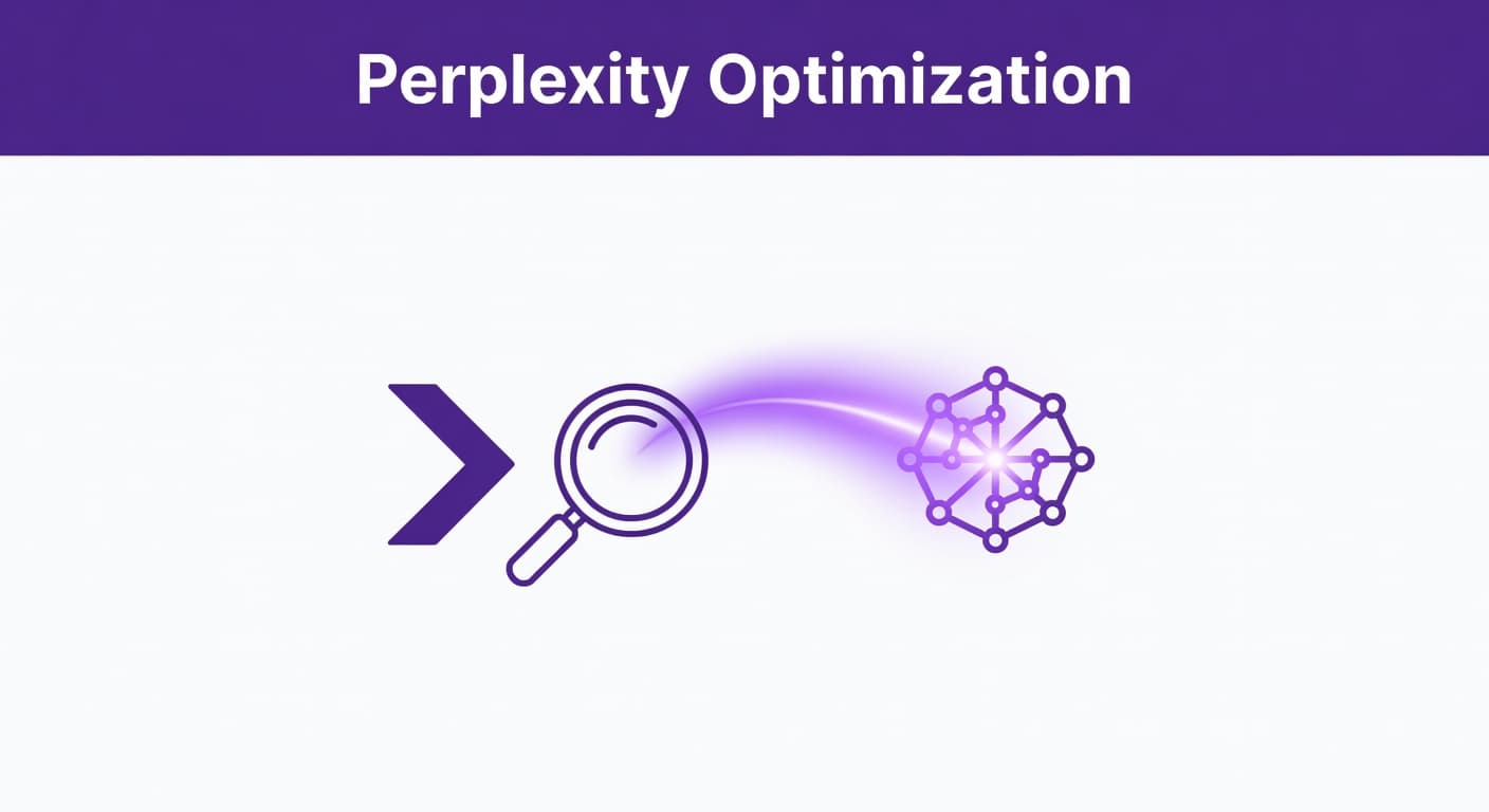A minimalist graphic displays a digital search interface with a clean purple header. Below, a stylized query icon responds with structured information against a high contrast, professional solid background.