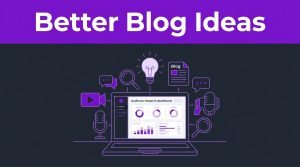 A graphic illustration of a laptop with analytics and a lightbulb on a dark background.