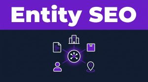 A glowing knowledge graph connects document, organization, product, person, and location symbols.