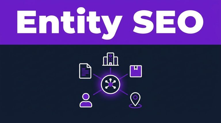 A glowing knowledge graph connects document, organization, product, person, and location symbols.