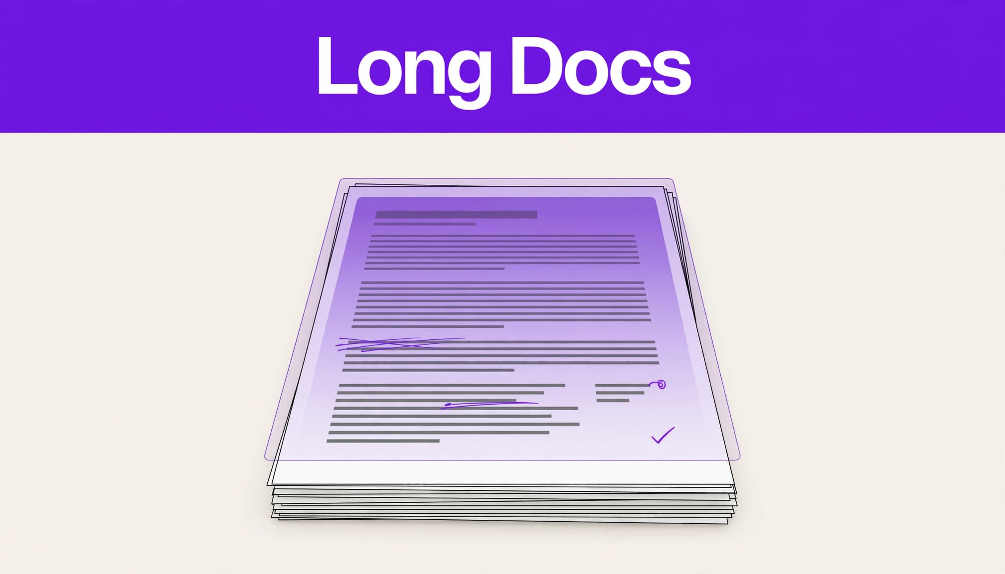 ChatGPT Canvas for Editing Long Business Documents 3 A printed report with purple editing marks beneath a purple